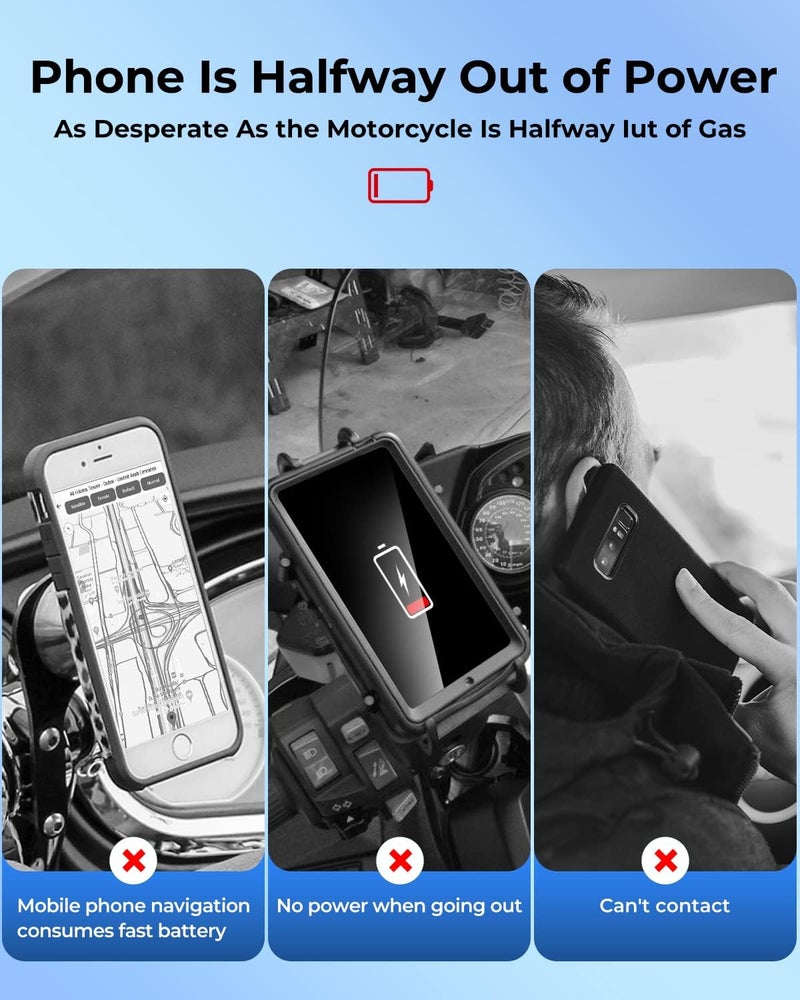 Foruly Dual USB Port Waterproof Motorcycle Phone Charger for Honda CRF300L CRF250L 2017-2022 - USB Charger for Phone, Tablet, GPS - Image 2